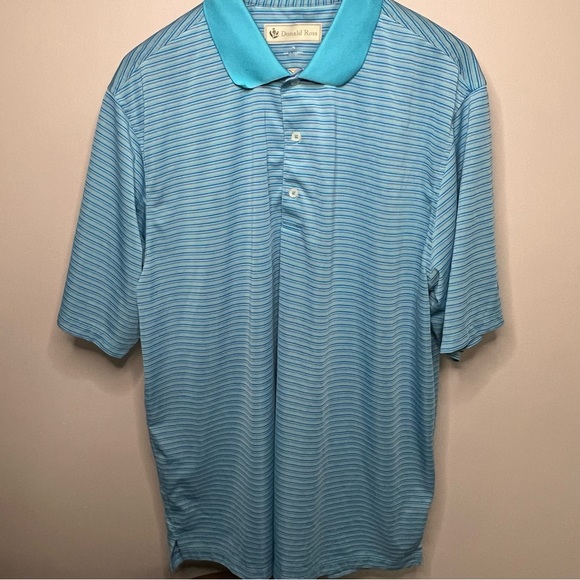 Donald Ross Mens Blue Striped Short Sleeve Golf Polo Shirt Size XL Lake Tahoe - Picture 1 of 9